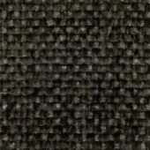 Charcoal gray woven fabric texture with irregular pile, speckled with off-white fibers, rectilinear weave, “swan elite 285” label visible.